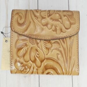 Patricia Nash Tan Floral Embossed Wallet